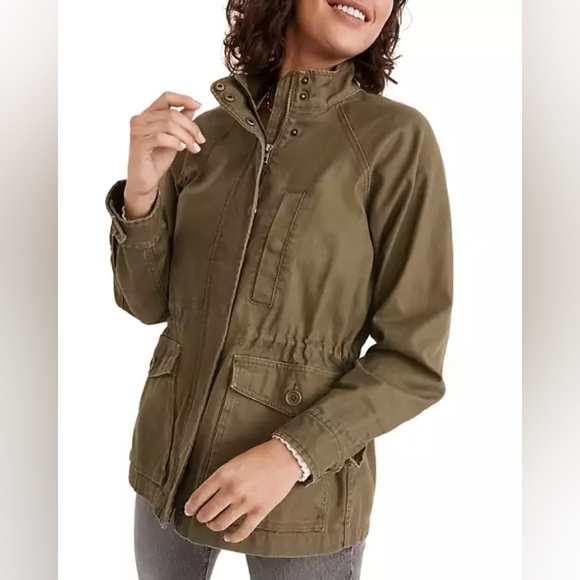 Madewell Northover Utility Jacket Regular Fit Cotton Desert Olive Size Small - Picture 13 of 15